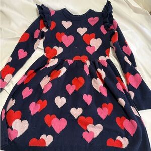 Janie and Jack Navy Dress with Heart Pattern size 7T